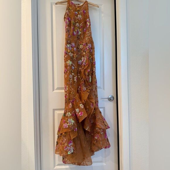 Bronx and Banco Sicilia Sequined Maxi Dress in coral multi, size S - Picture 7 of 16